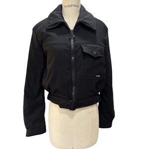Vintage Aruba of Austria Cropped Ski Jacket Black Belted Sz S/M